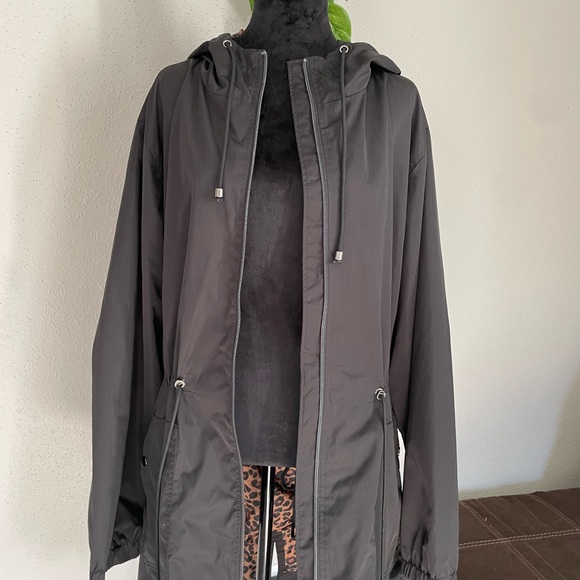 Time and Tru Black Utility Jacket with Leopard Lining size 2X - Picture 6 of 10